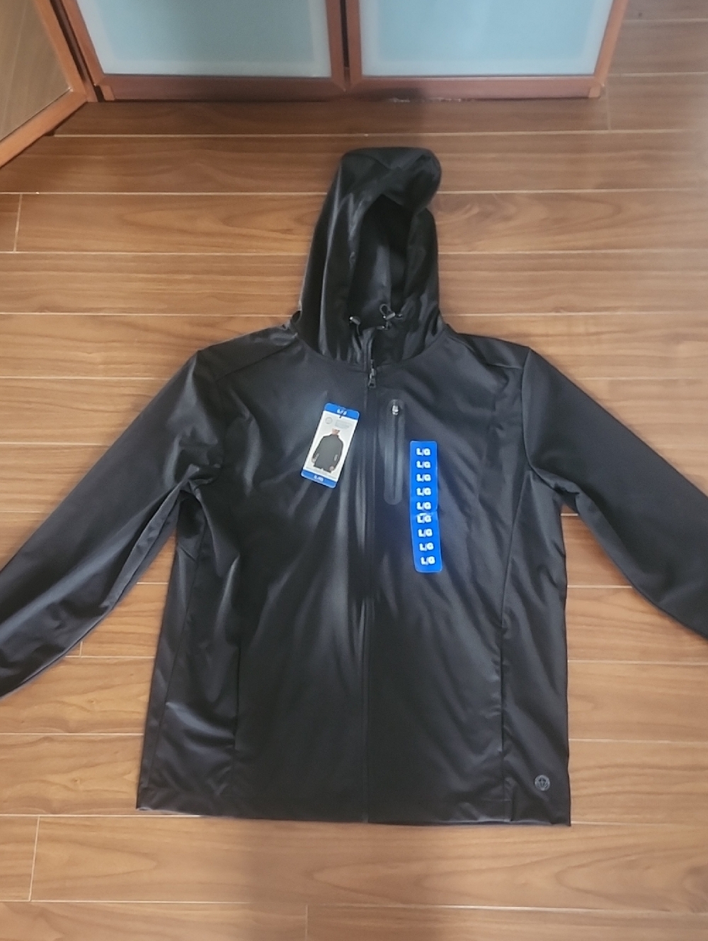 Mondetta Black Hooded Windbreaker Jacket